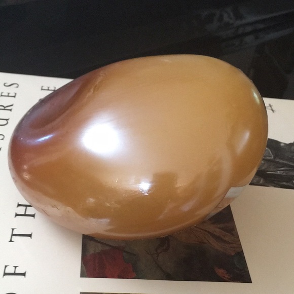 Vintage, handblown, amber colored glass vase. Beautiful irregular shape. - Picture 8 of 8